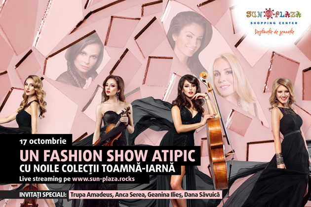 Cel mai spectaculos Fashion Show Atipic, in Sun Plaza, pe 17 octombrie! Transmis prin livestreaming pe sun-plaza.rocks!