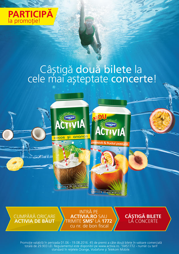 Vara Activia: o noua combinatie unica de fructe si bilete la cele mai dorite concerte