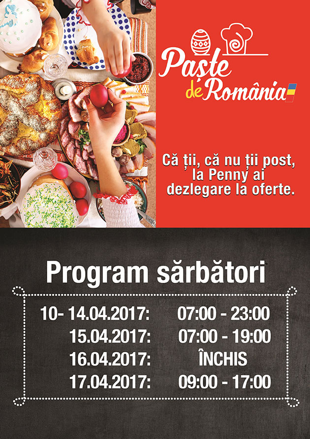 Penny Market a pregatit un program special pentru perioada sarbatorilor Pascale