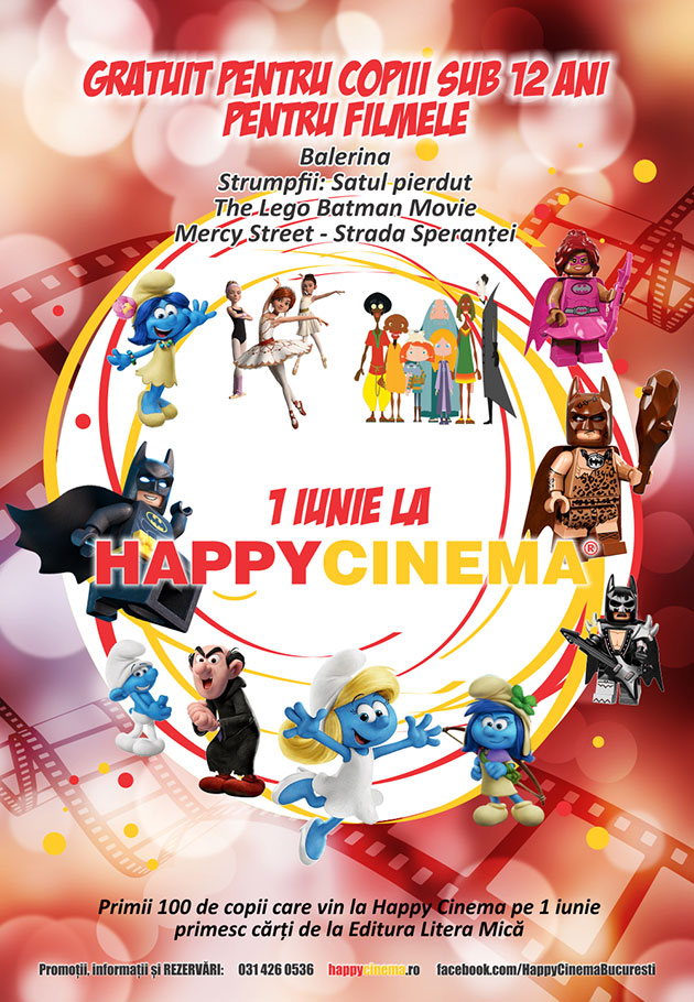 1 Iunie la Happy Cinema  - animatii gratuite pentru copiii cu varsta sub 12 ani