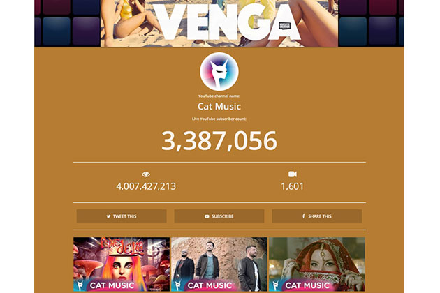 Cat Music stabileste un nou record: 4 miliarde de vizualizari pe YouTube