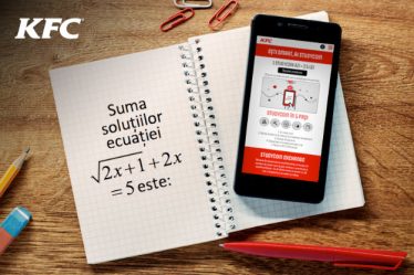 KFC© lanseaza programul Studycoin, prin care incurajeaza elevii sa rezolve probleme de matematica, specifice examenului de Bacalaureat