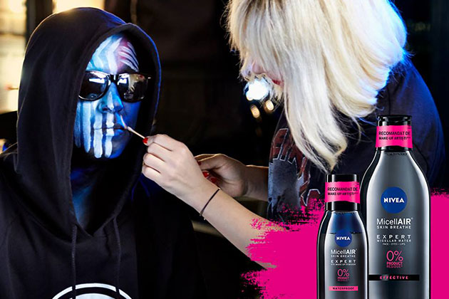 Cel mai mare utilizator de make-up din industria muzicala romaneasca se demachiaza ca un profesionist cu NIVEA MICELLAIR® EXPERT