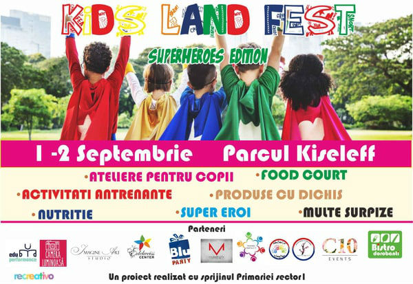 Toamna se numara eroii. Vino in parcul Kiseleff pe 1 si 2 septembie la Kids Land Fest - Superheroes edition 2018!