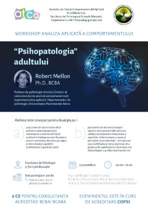Premiera in Romania: Primul workshop "Psihopatologia" adultului are loc la Bucuresti