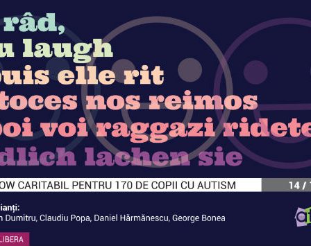 Show caritabil de stand-up comedy pentru copiii cu autism: "Eu rad, tu razi, noi radem". Intrarea este gratuita