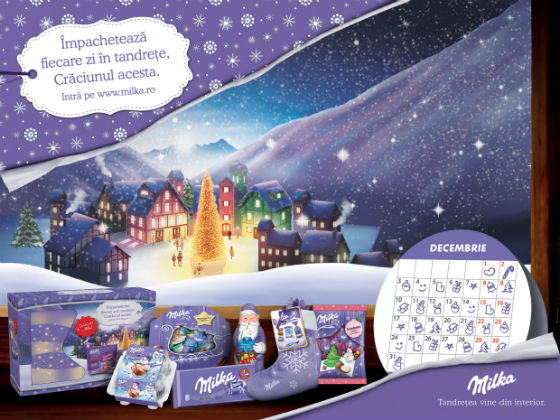 In decembrie, in asteptarea Craciunului, Milka te invita sa oferi tandrete in fiecare zi