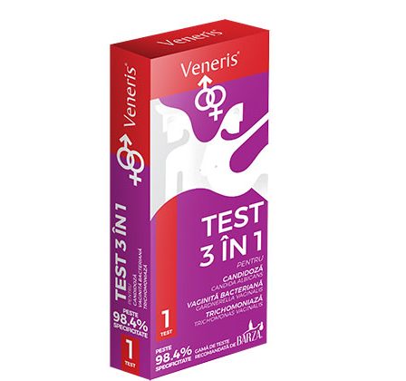 Testul 3in1 de la Veneris: Depisteaza rapid si cu precizie de laborator cele mai frecvente infectii intime