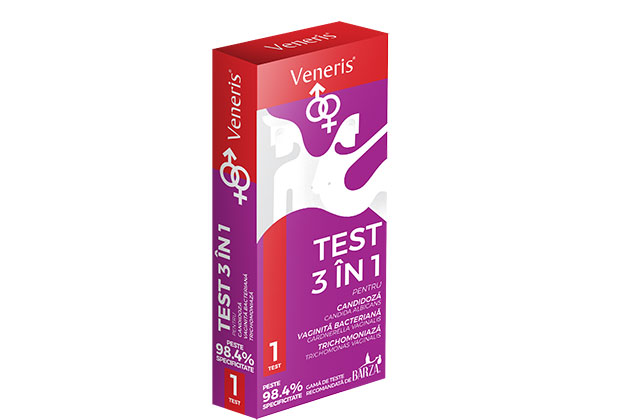 Testul 3in1 de la Veneris: Depisteaza rapid si cu precizie de laborator cele mai frecvente infectii intime
