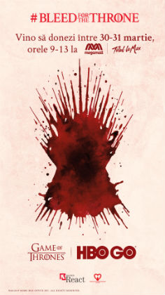 HBO invita fanii #GoT sa doneze sange la Mega Mall, in campania internationala "Bleed for the Throne"