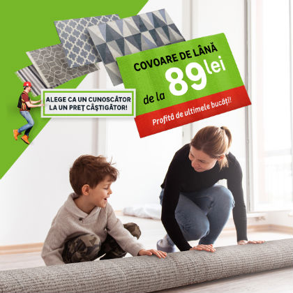 Incepand cu 1 aprilie, la LEROY MERLIN poti achizitiona covoare din lana, la preturi de la 89 lei!