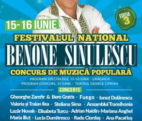 Cea de-a treia editie a Festivalului National Concurs de Muzica Populara "Benone Sinulescu" are loc pe 15 si 16 iunie, la Buzau