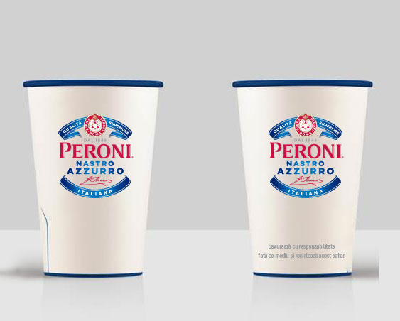 Pahar de hartie reciclabil Peroni Nastro Azzurro
