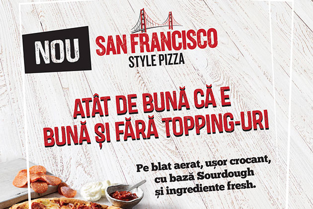 In aceasta vara, Pizza Hut surprinde consumatorii cu un nou produs, San Francisco Style Pizza, pe noul blat aerat si usor crocant