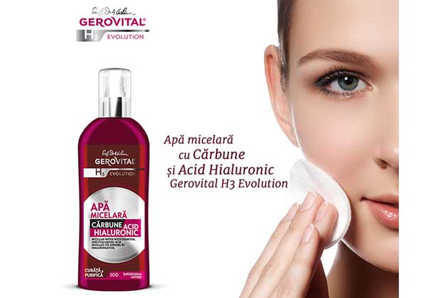 Noutate in gama Gerovital H3 Evolution - Apa micelara pe baza de carbune si acid hialuronic
