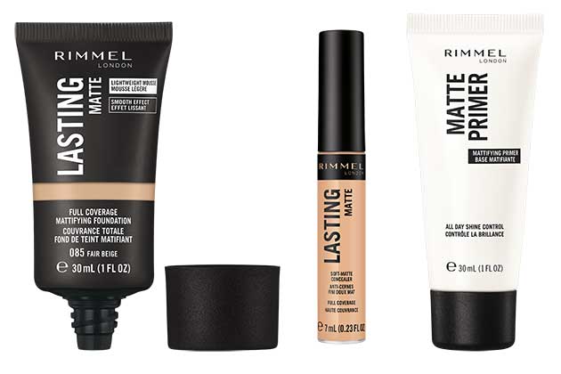 Non-stop matte for a non-stop you. Rimmel lanseaza gama Lasting Matte. Un kit complet de matifiere: fond de ten, anticearcan si primer