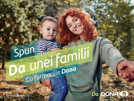 Farmaciile Dona isi intampina in aceasta toamna pacientii cu un nou mesaj: "Da. DONA" - parte a celei mai noi campanii de comunicare