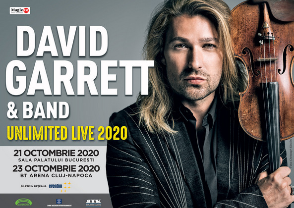 DAVID GARRETT aduce concertul "UNLIMITED LIVE" la Bucuresti si Cluj-Napoca, in cadrul turneului mondial aniversar din 2020