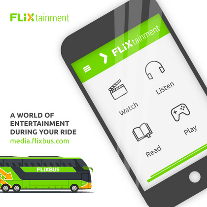 FlixBus a inceput sa implementeze sistemul de divertisment la bordul autocarelor sale