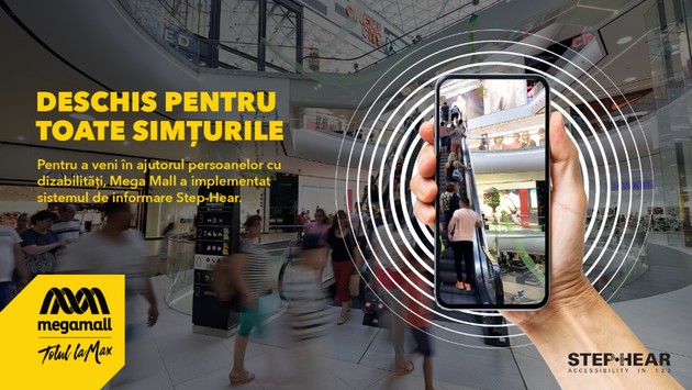 Mega Mall devine primul mall usor accesibil persoanelor cu deficiente de vedere odata cu implementarea, in premiera, a sistemului STEP-HEAR