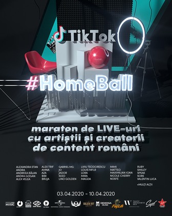 Cei mai cool artisti si creatori de continut s-au unit pentru primul maraton de livestream-uri: TikTok HomeBall