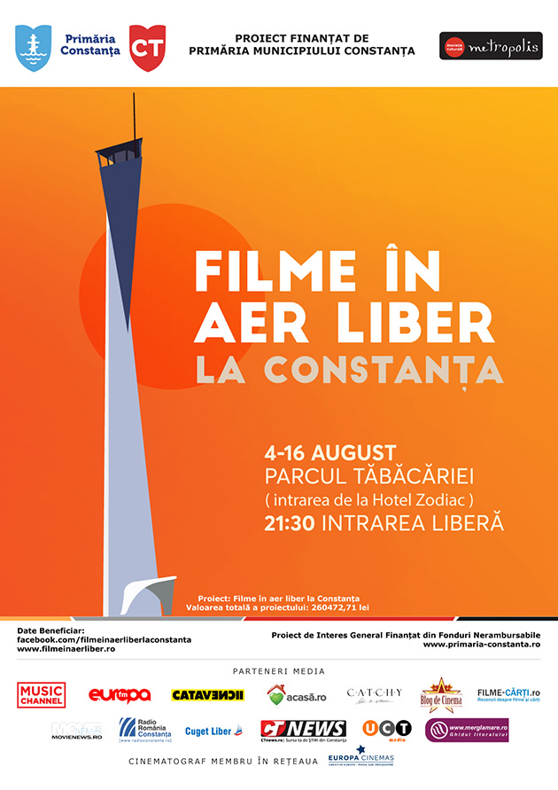 Doua saptamani de filme in aer liber in Parcul Tabacariei, intre 4 si 16 august