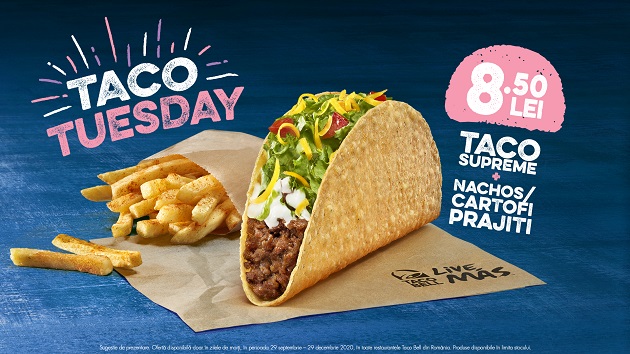 Taco Bell a lansat Taco Tuesday - oferta de marti la Taco, unul dintre cele mai indragite produse din meniu