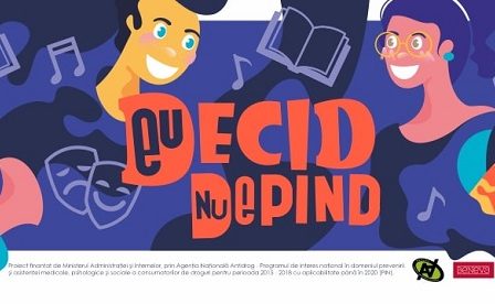 2000 de elevi de gimnaziu si 1500 de liceeni au aflat ce inseamna riscurile si efectele consumului de droguri, in cadrul proiectului "EU DECID. NU DEPIND"