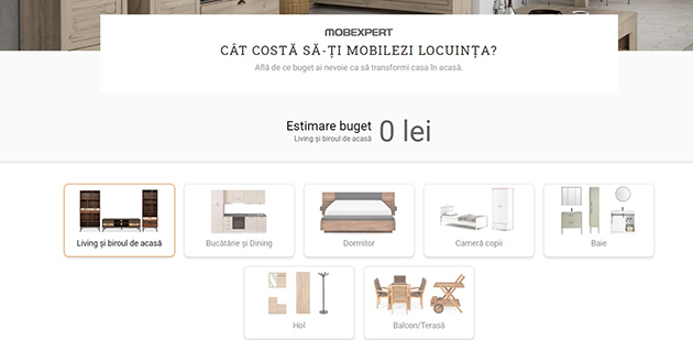  Planificatorul de buget Mobexpert promite calcularea cheltuielilor de amenajare