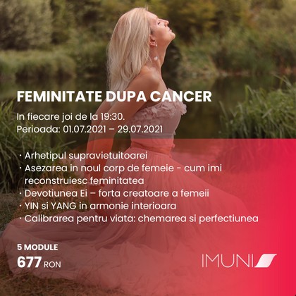 Asociatia IMUNIS anunta a doua editie a programului "Feminitate dupa cancer"