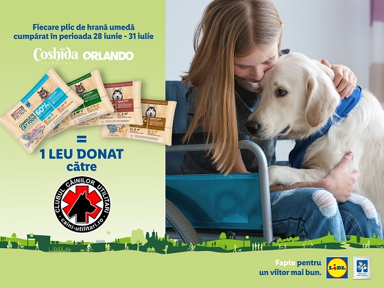 Clientii Lidl Romania vor putea sustine asociatia Clubul Cainilor Utilitari si programele de pregatire pentru cainii de utilitate sociala printr-o noua campanie derulata de retailer