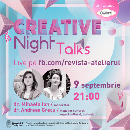 Un nou sezon de conferinte online Creative Night Talks incepe pe 9 septembrie
