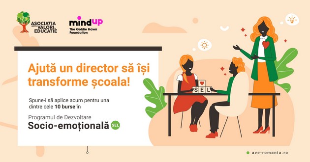 Asociatia pentru Valori in Educatie ofera 10 burse pentru scolile din Romania, prin Programul de Dezvoltare Socio-Emotionala - SEL