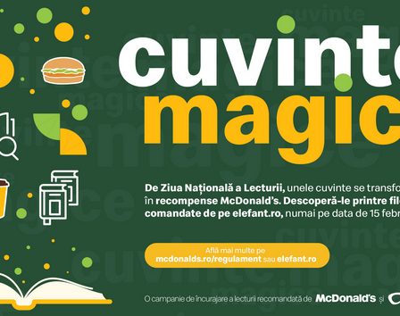 McDonald's si Elefant.ro incurajeaza lectura prin "Cuvinte Magice", o campanie inedita derulata la nivel national, cu ocazia Zilei Nationale a Lecturii