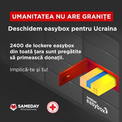Sameday pune la dispozitia donatorilor reteaua easybox, pentru a ajuta situatia refugiatilor din Ucraina