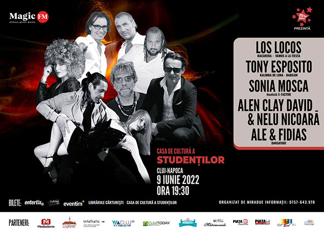 Los Locos, Tony Esposito, Sonia Mosca, AlenClay David & Nelu Nicoara sunt artistii care deschid sezonul estival din inima Ardealului