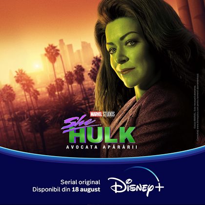 Un nou serial de comedie de la Studiourile Marvel debuteaza la Disney+ : "She-Hulk: Avocata apararii"