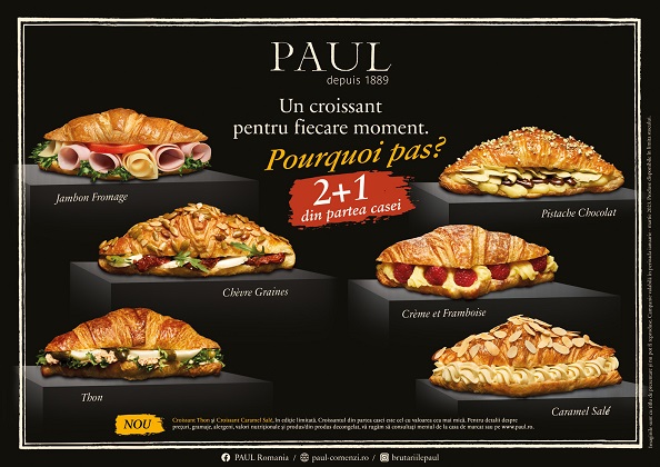PAUL readuce in brutariile sale cea mai populara ofertă, iar cu ocazia asta lanseaza in premiera un nou sortiment de croissant