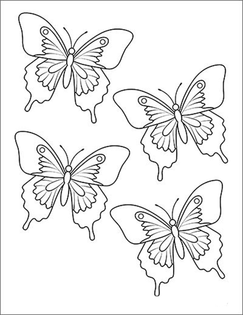 Planse de Colorat cu Fluturi pentru Copii