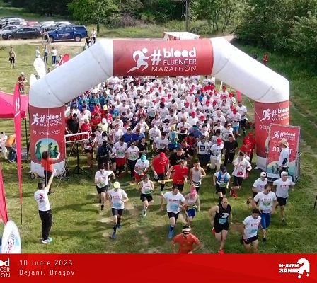 Peste 300 de alergatori la #bloodfluencer Marathon, unicul eveniment de alergare din Romania dedicat donarii de sange
