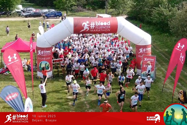 Peste 300 de alergatori la #bloodfluencer Marathon, unicul eveniment de alergare din Romania dedicat donarii de sange
