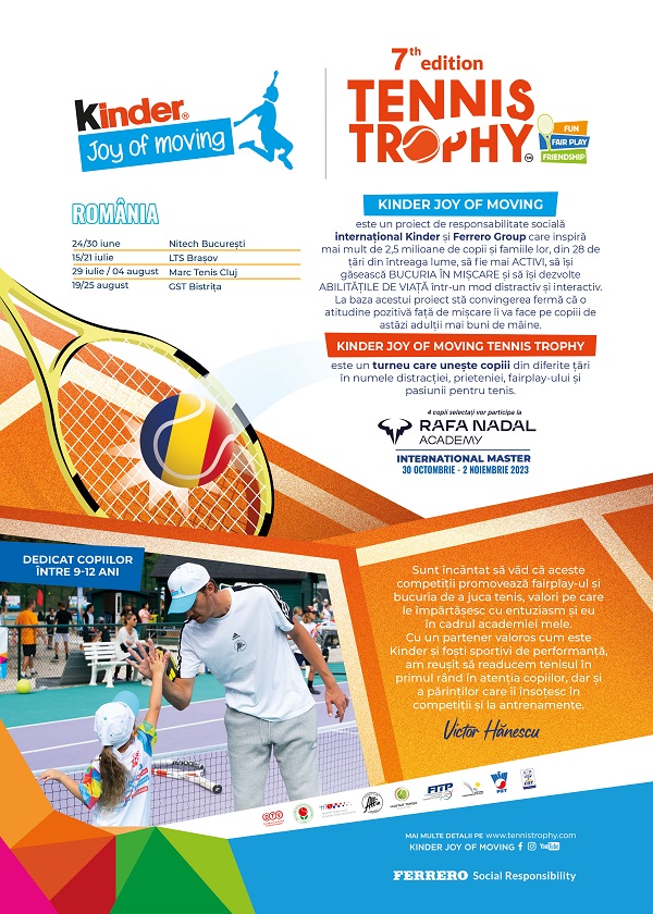 Turneul "Kinder Joy of Moving Tennis Trophy" revine in Romania