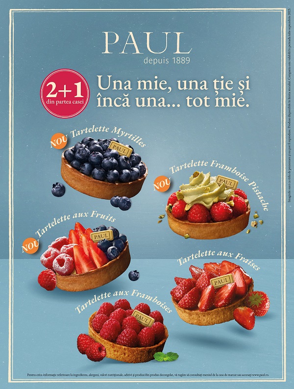 PAUL celebreaza vara cu lansarea a 3 sortimente noi de tarte cu fructe proaspete, in editie limitata