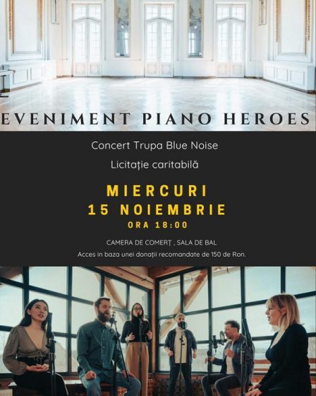 Blue Noise canta a capella la Piano Heroes, eveniment caritabil in sprijinul Asociatiei Piano Therapy
