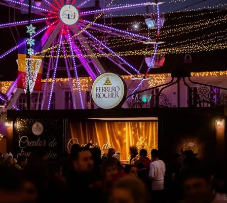 Ferrero Rocher lumineaza clipele speciale la Targul de Craciun din Sibiu