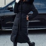 Geaca dama de iarna lunga pana la glezne cu cordon si gluga cu blana Dstreet GLAMWARM Bej