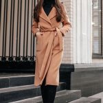 Palton dama elegant de iarna peste genunchi din stofa cu cordon Fiona Bleu