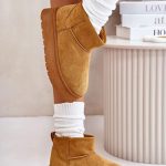 Cizme dama tip ugg cu platforma scurte de iarna primohurt Bej