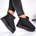 Cizme dama tip ugg scurte cu talpa groasa de iarna matlasate Camel
