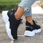 Adidasi dama din material textil comozi cu siret Albi